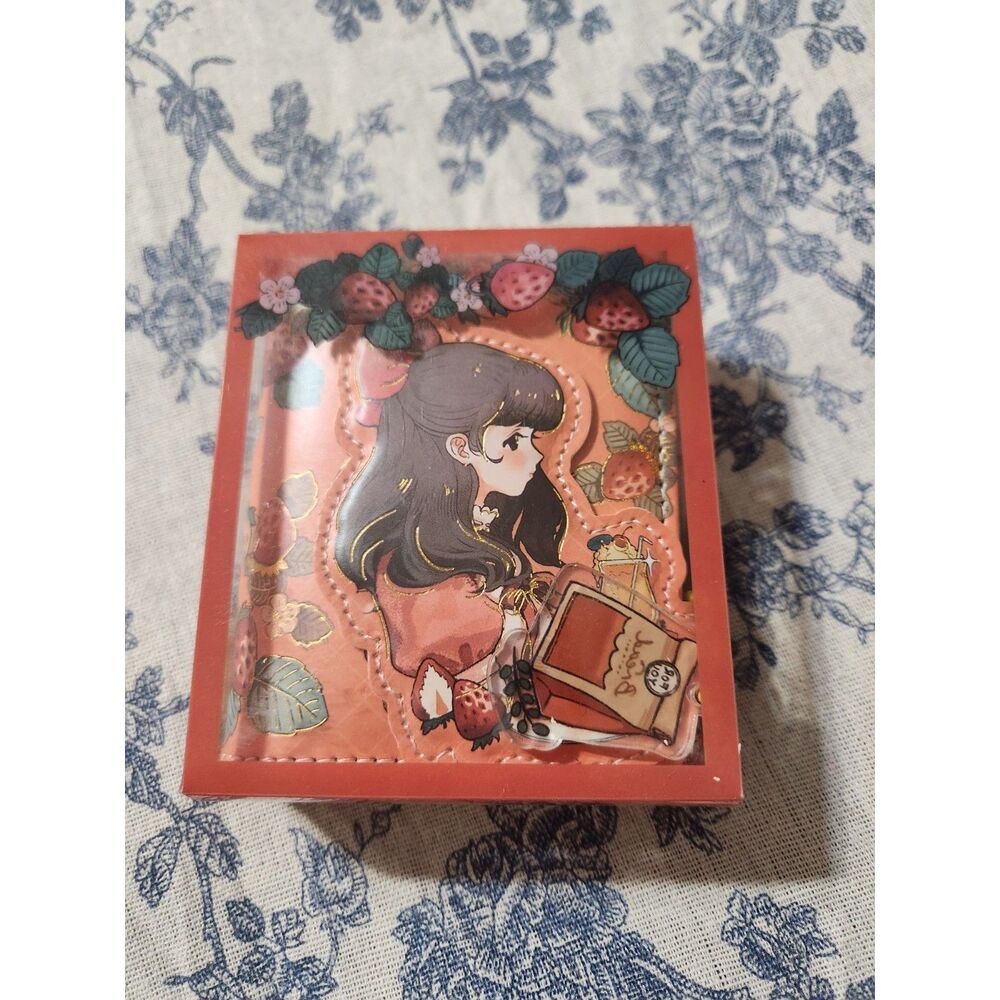Mini Notebook Kawaii Girl Character Red Strawberry Keychain Journal A7